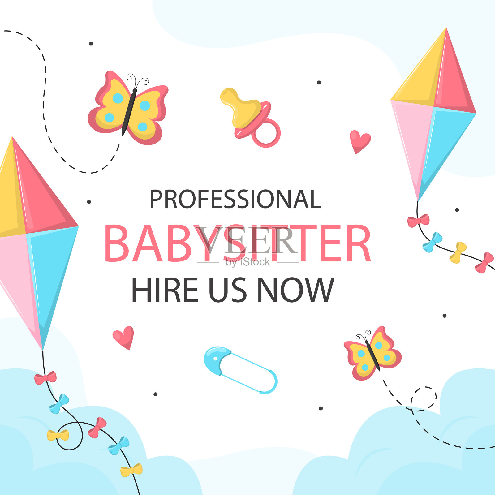 手绘的保姆柱插画图片素材