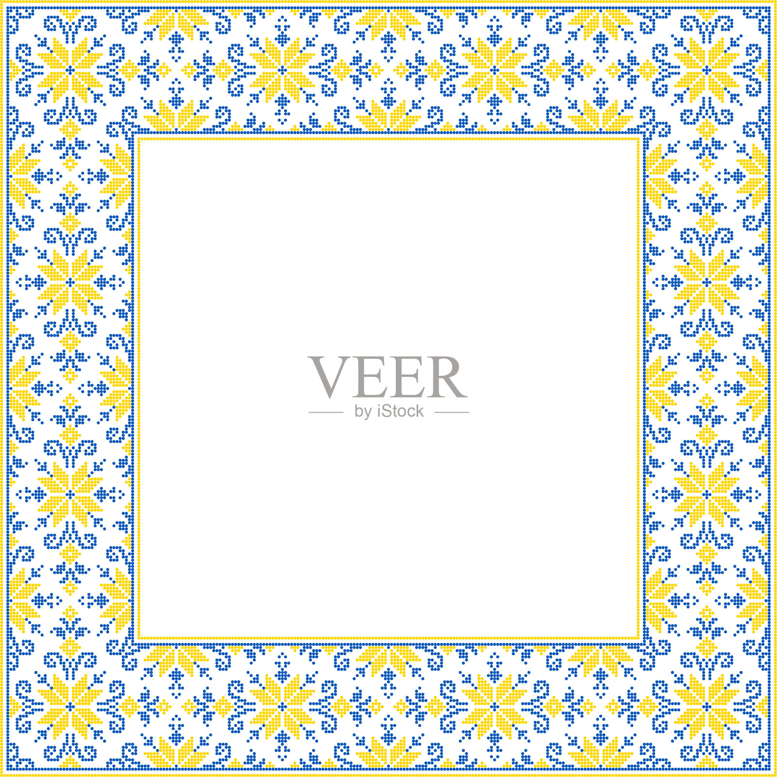 矢量插图乌克兰装饰民族风格，身份，vyshyvanka，刺绣印刷服装，网站，横幅。背景。几何设计，边框，复制空间，框架插画图片素材