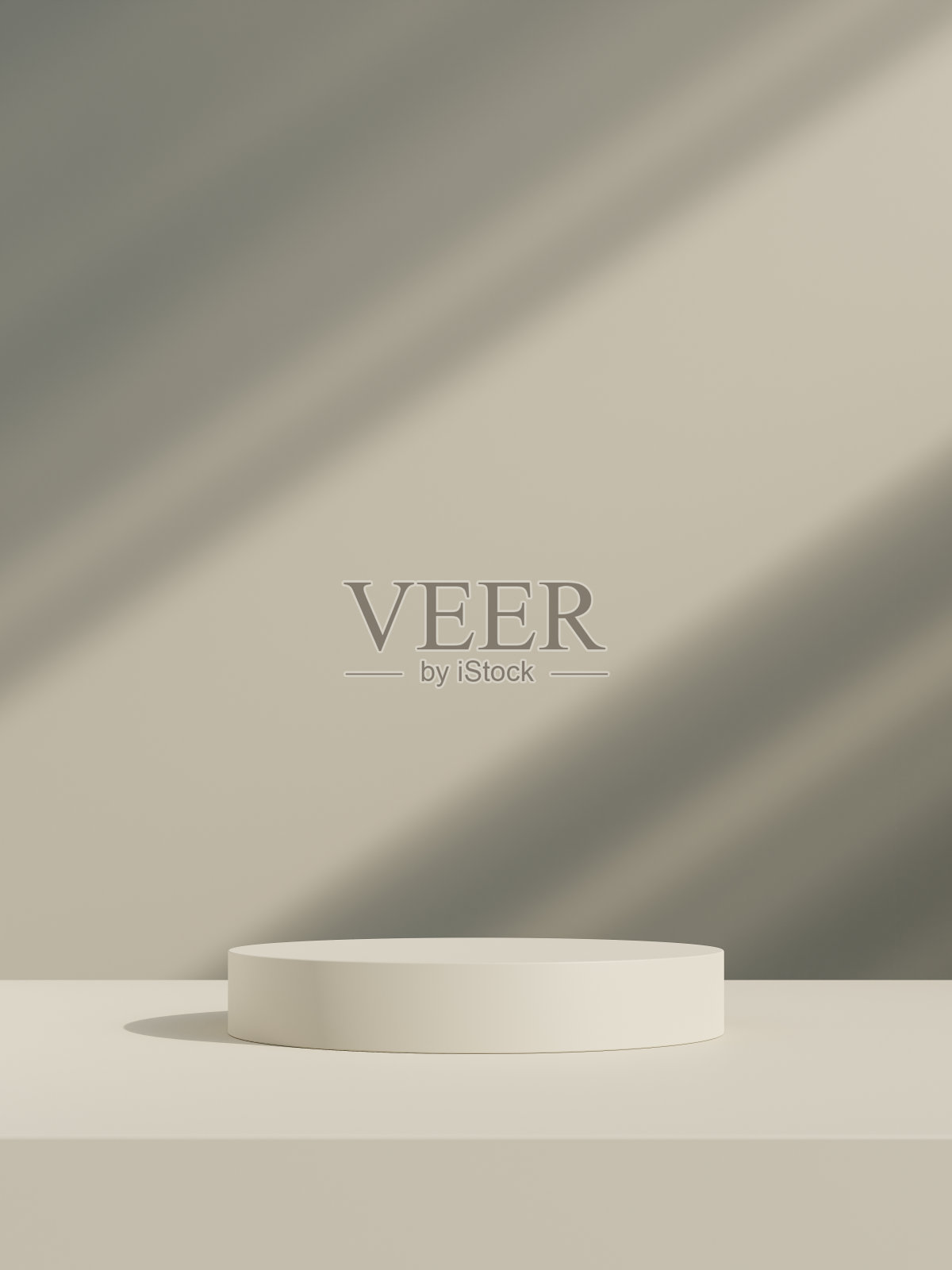 讲台工作室展示与光影基座舞台产品展示背景3d插图空展示场景演示产品植入演示照片摄影图片