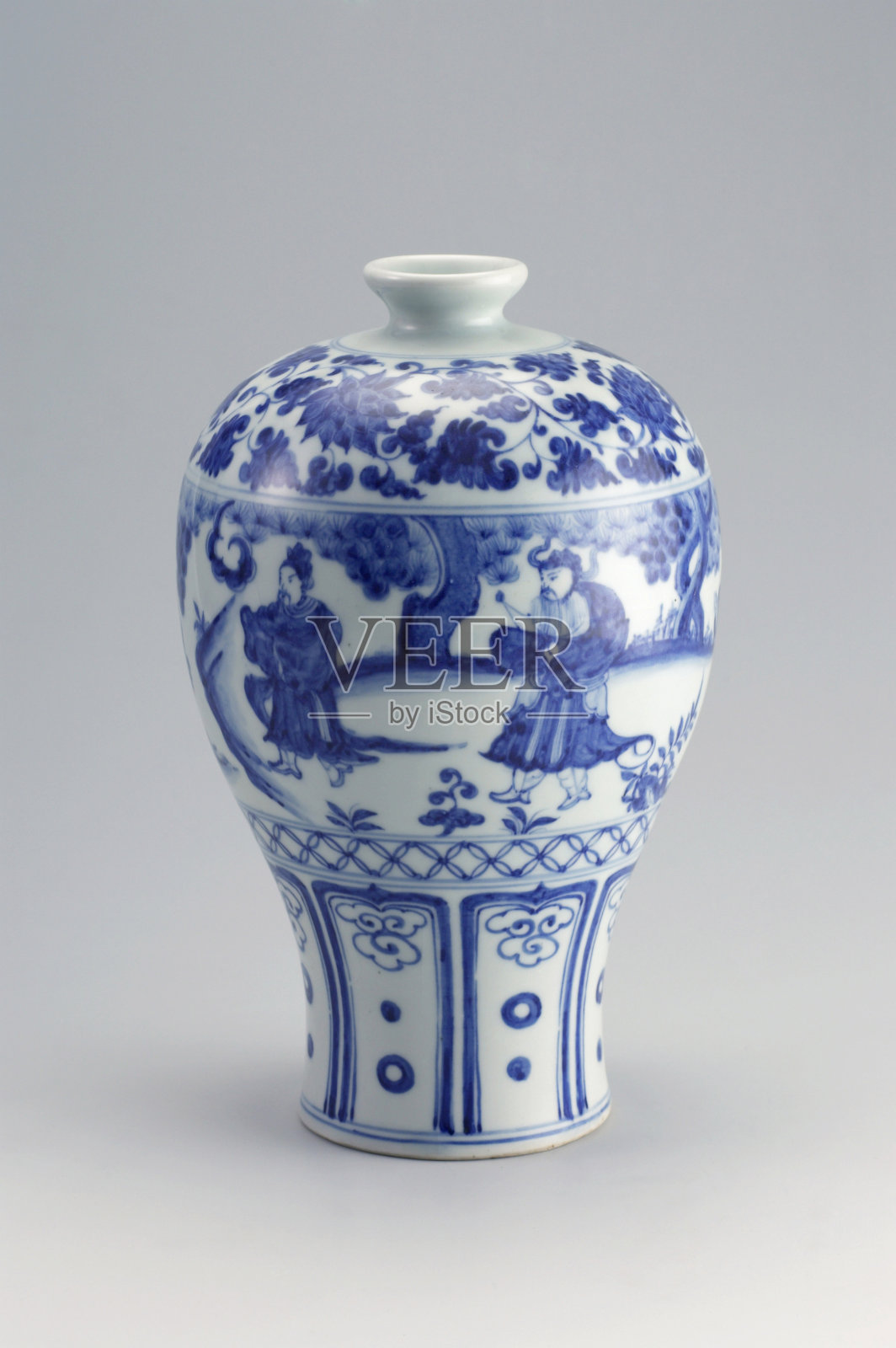 青花瓷花瓶照片摄影图片