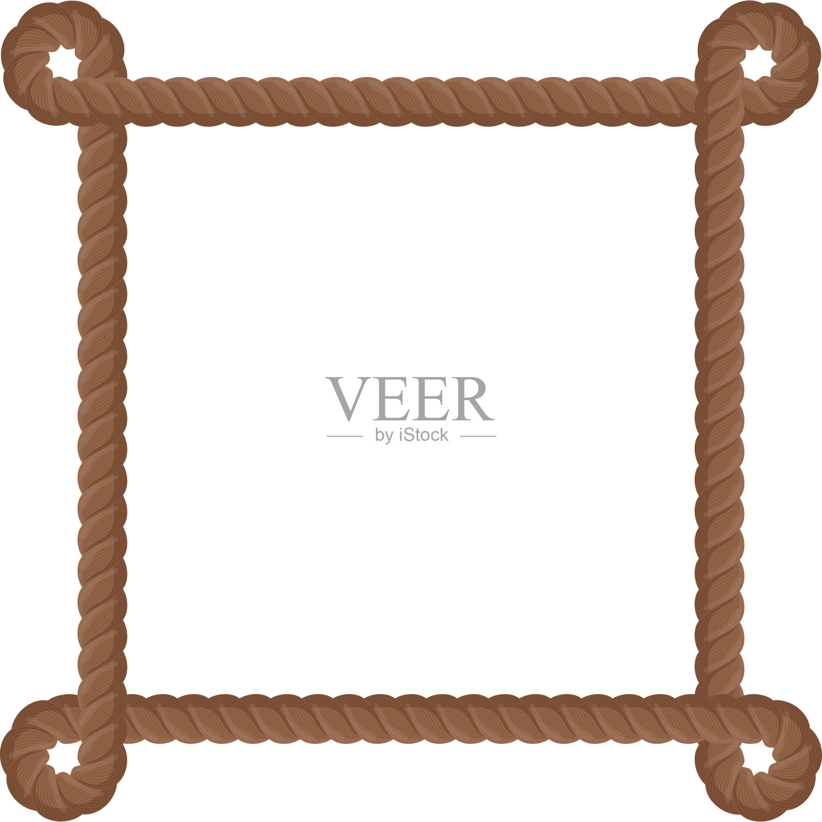 棕色绳结边沿插画图片素材