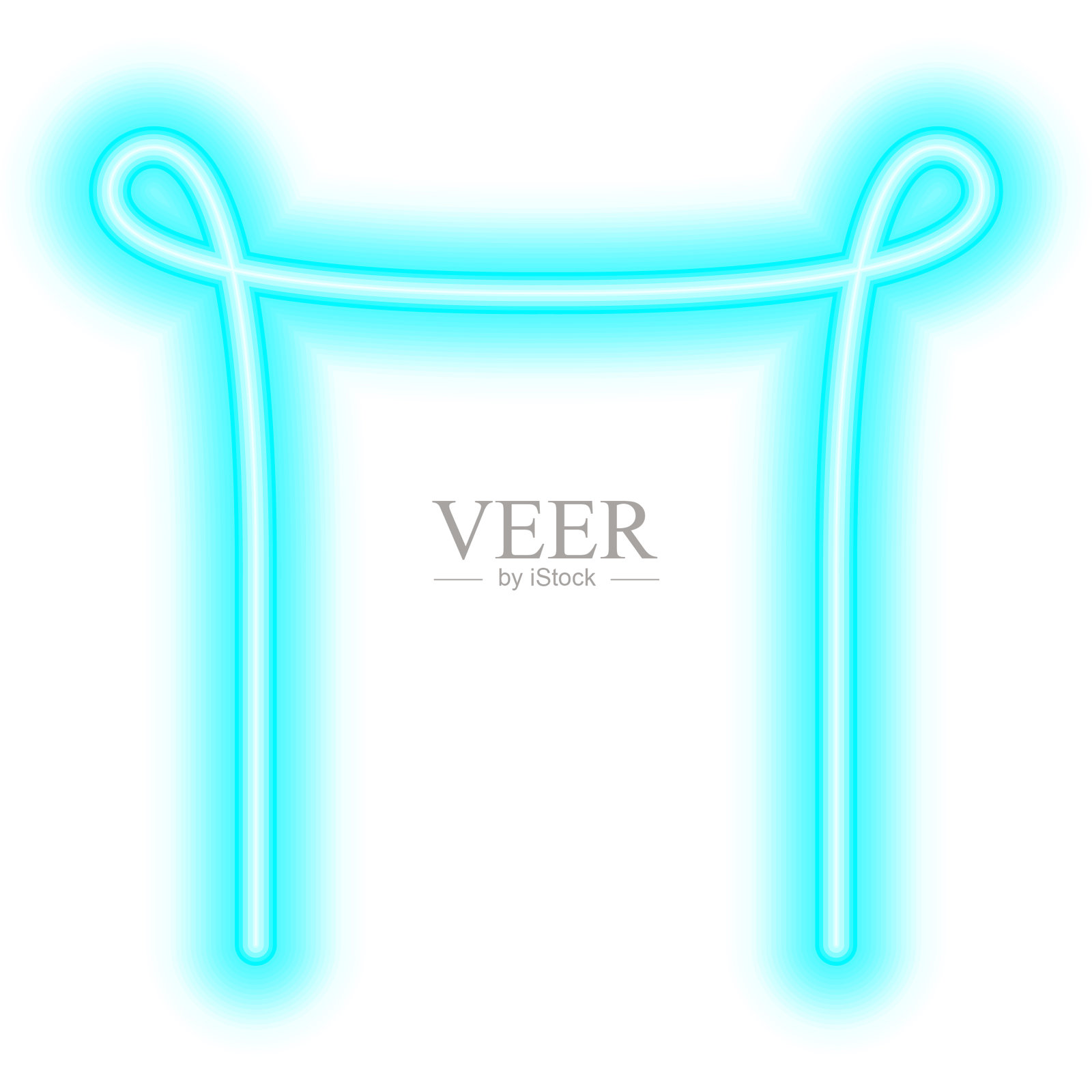 蓝色霓虹结角边插画图片素材