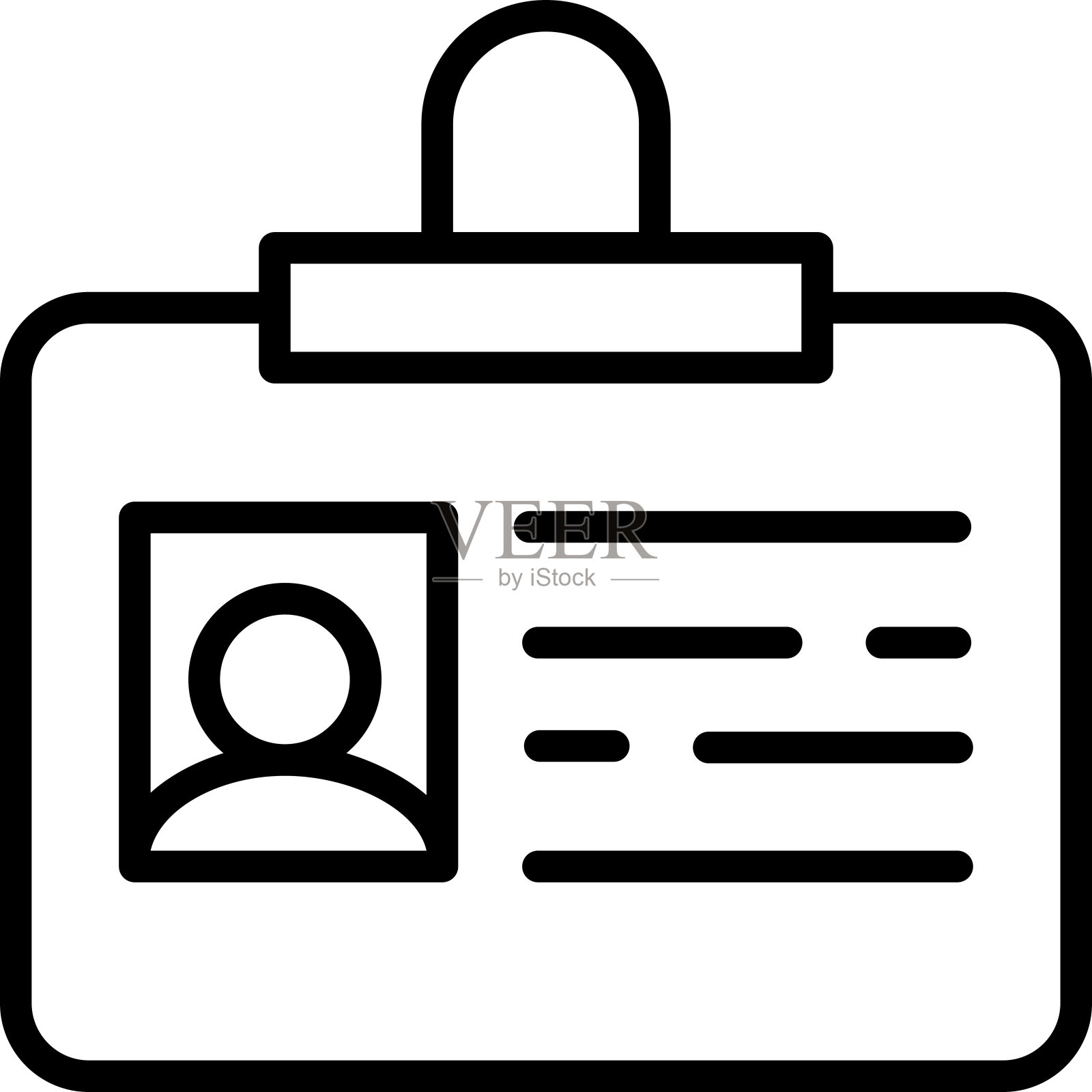 身份证、驾照细线图标。矢量插图。插画图片素材