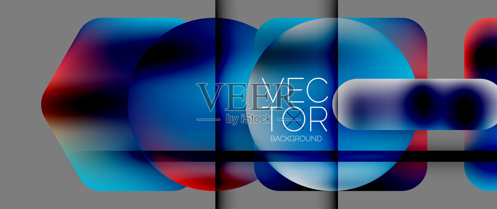 动态鲜艳的几何元素搭配插画图片素材