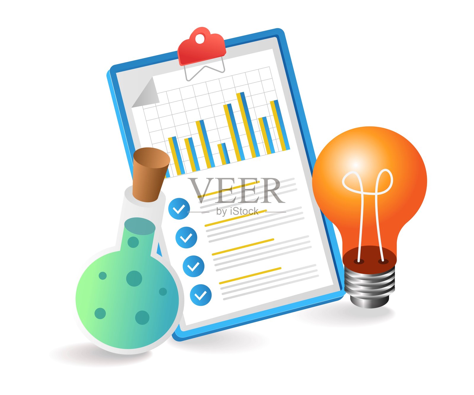 实验室实验数据分析插画图片素材