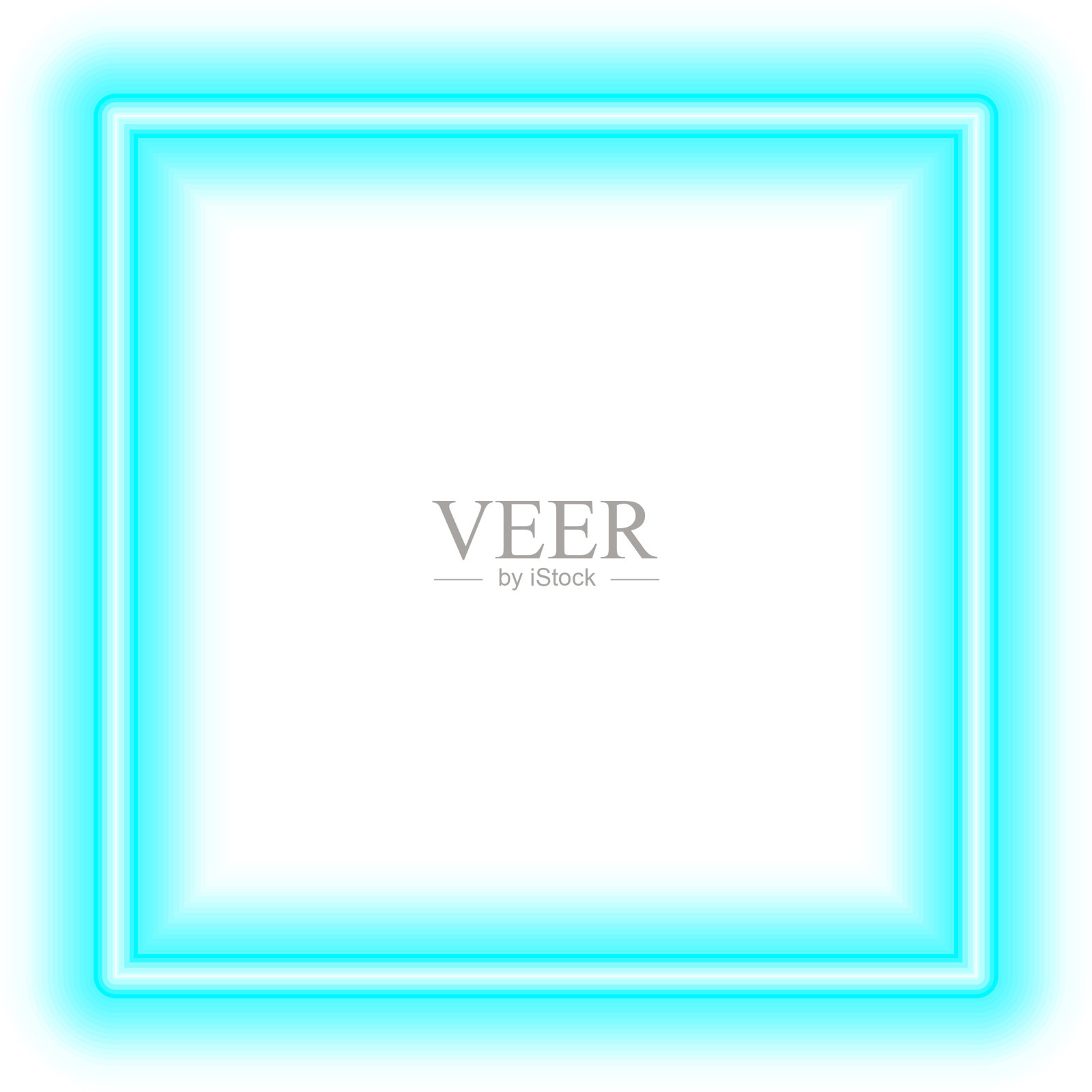 蓝色霓虹灯方框插画图片素材