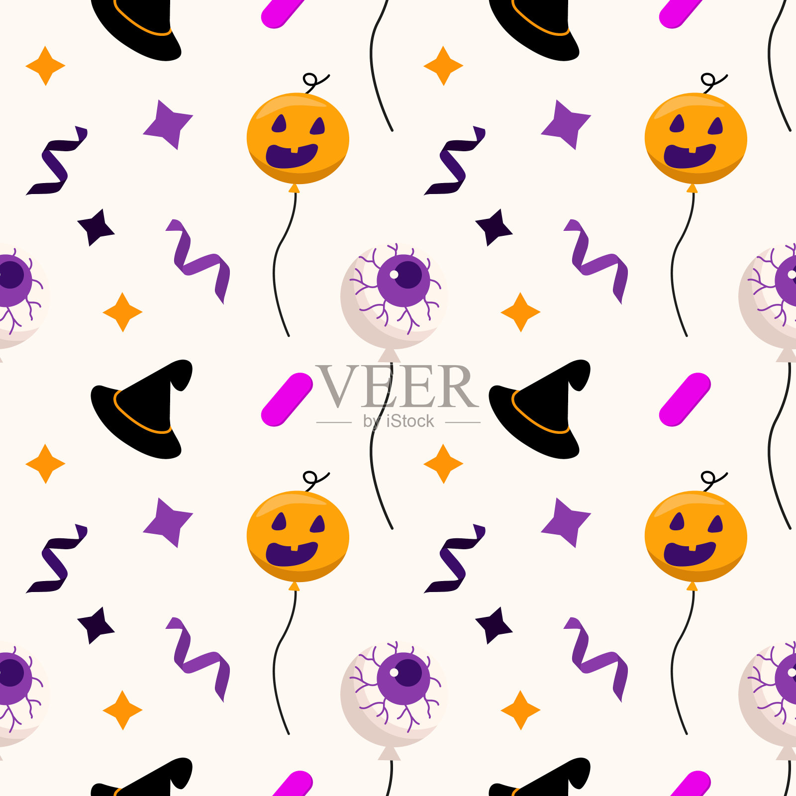 万圣节无缝图案。的生日。插画图片素材