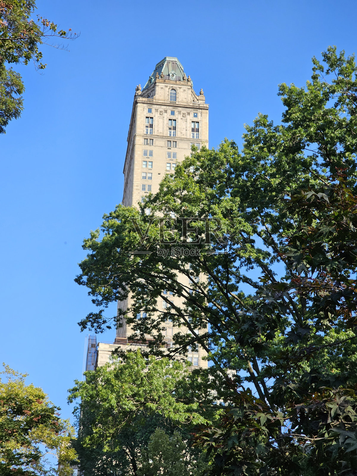 曼哈顿纽约中央公园摩天大楼天际线历史悠久的现代建筑照片摄影图片