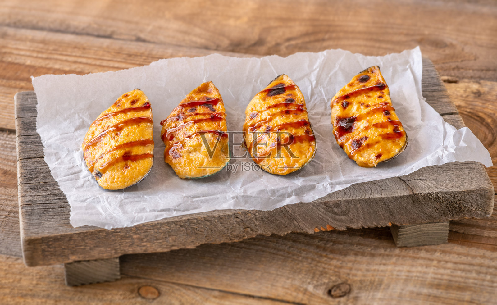 奶酪贻贝照片摄影图片