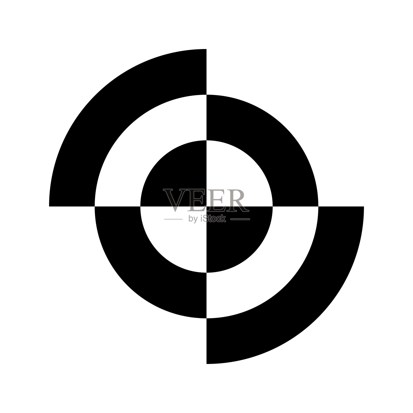 黑色抽象圆形目标形状的图标插画图片素材