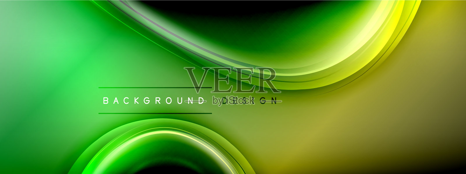 圆线和气泡上明亮的发光效果插画图片素材