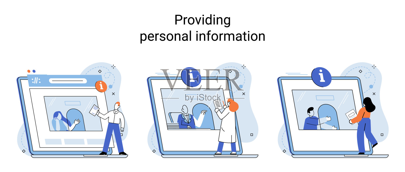 提供个人信息，理赔文件概念与人设定，向审查员提交答复插画图片素材