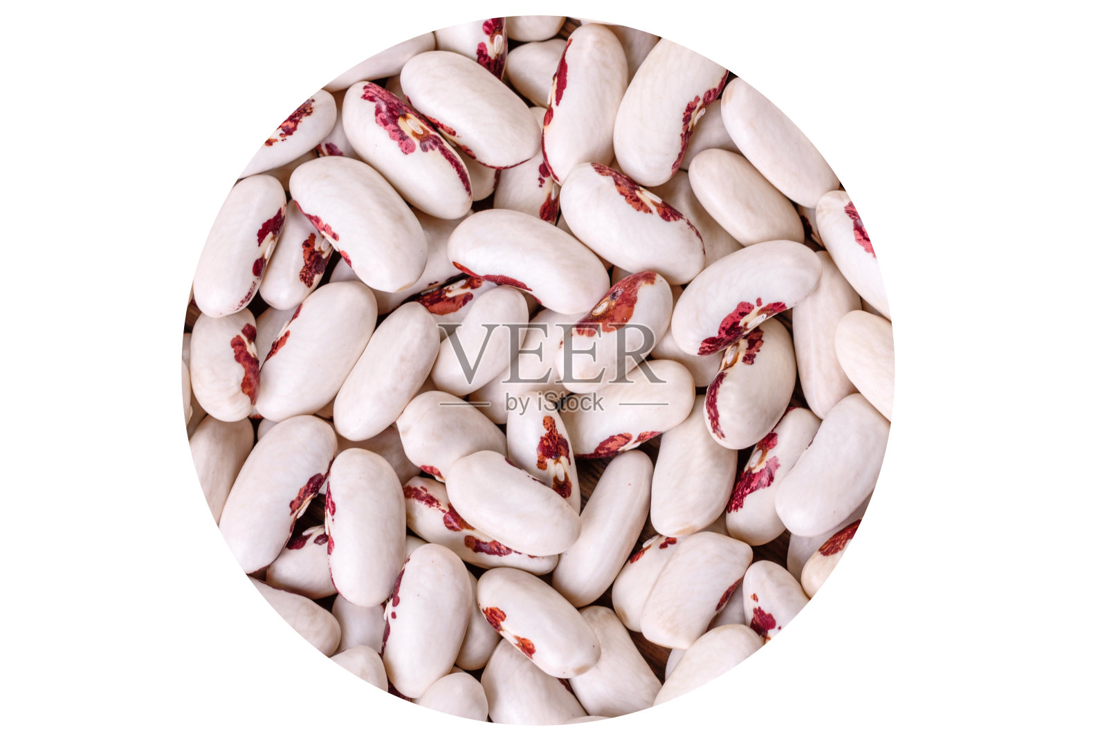 黑色混凝土背景上的白色干燥生豆照片摄影图片