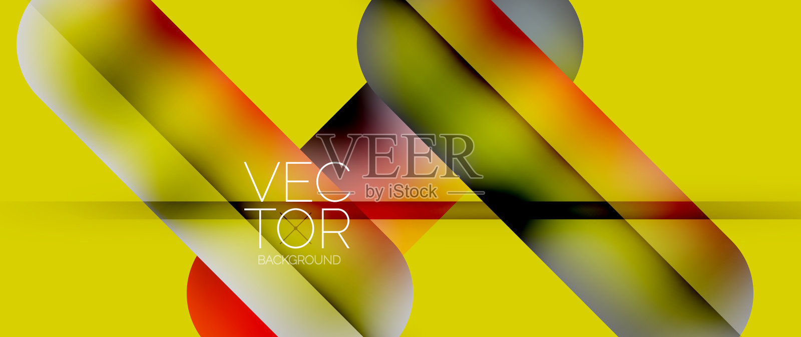 动态鲜艳的几何元素搭配插画图片素材