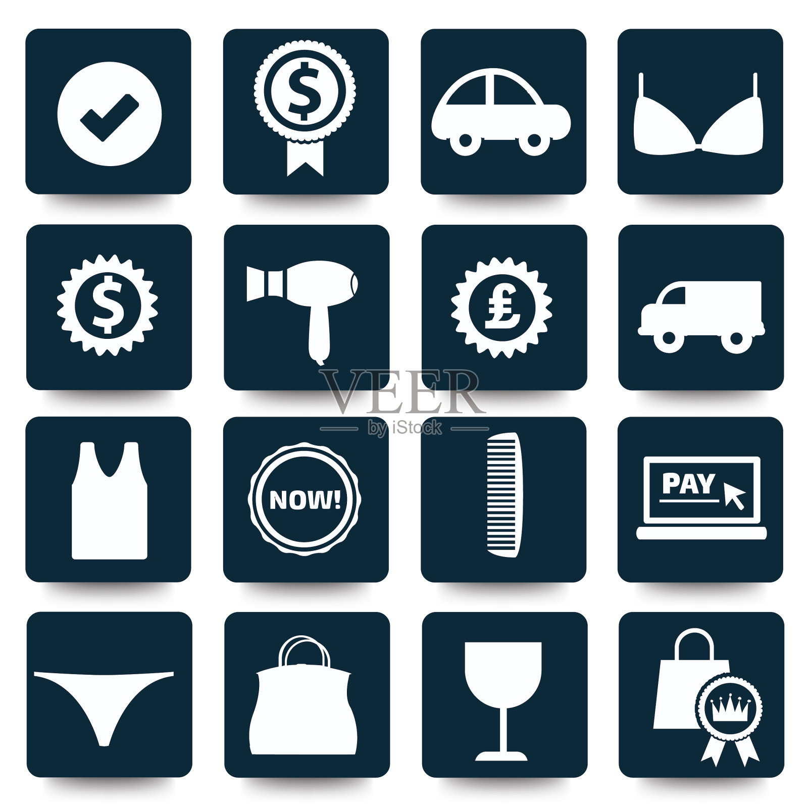 购物矢量图标集插画图片素材