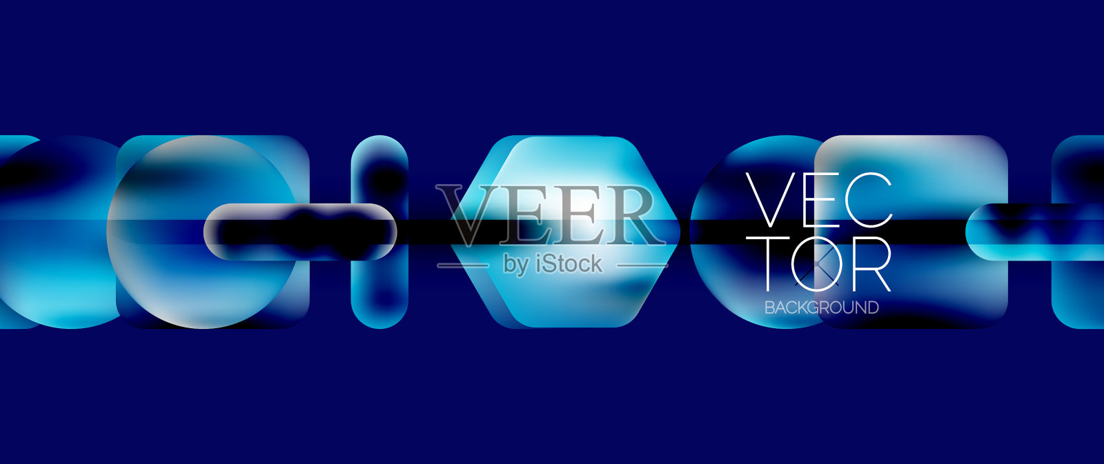 动态鲜艳的几何元素搭配插画图片素材