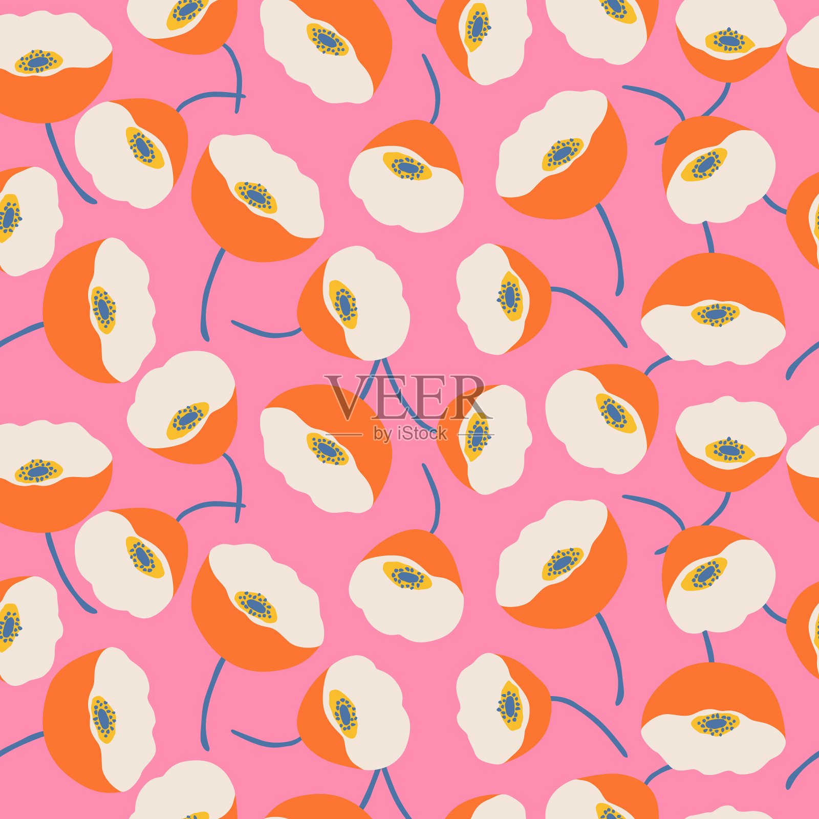 异国情调的手绘花，无缝图案与花卉织物，纺织品，服装，包装纸，封面，横幅，家居装饰，背景。矢量插图。插画图片素材