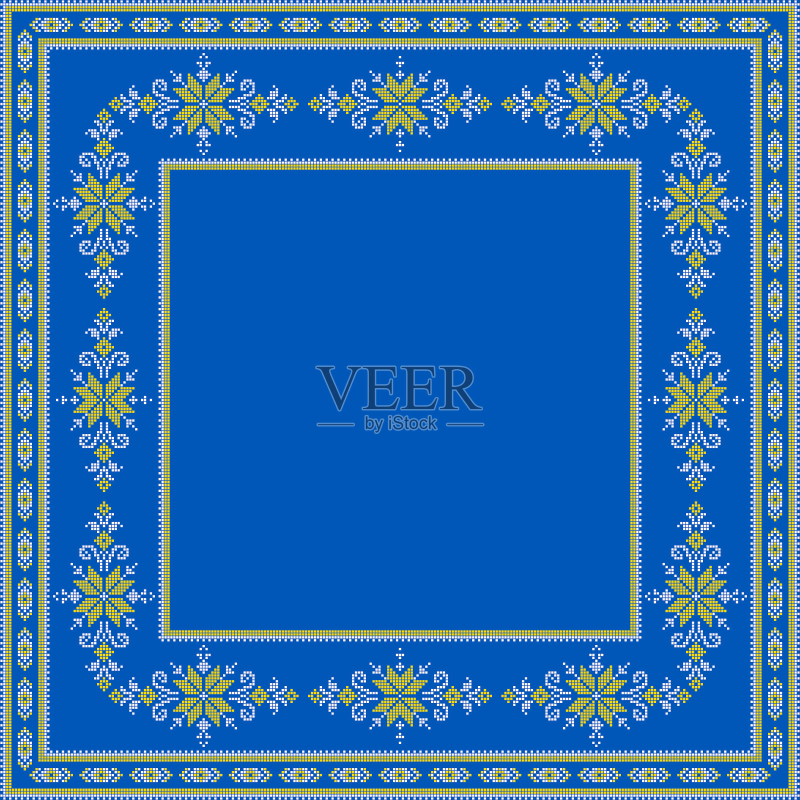 矢量插图乌克兰装饰民族风格，身份，vyshyvanka，刺绣印刷服装，网站，横幅。背景。几何设计，边框，复制空间，框架插画图片素材