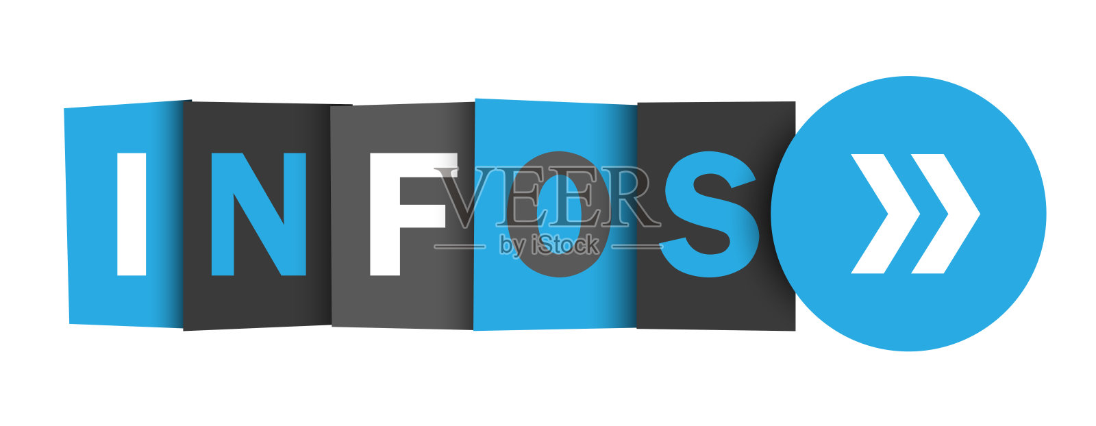 info(法语新闻)灰色和蓝色排版横幅插画图片素材