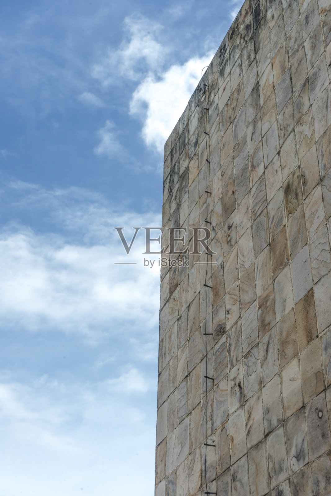 建筑以蓝天为界的现代砖墙设计照片摄影图片