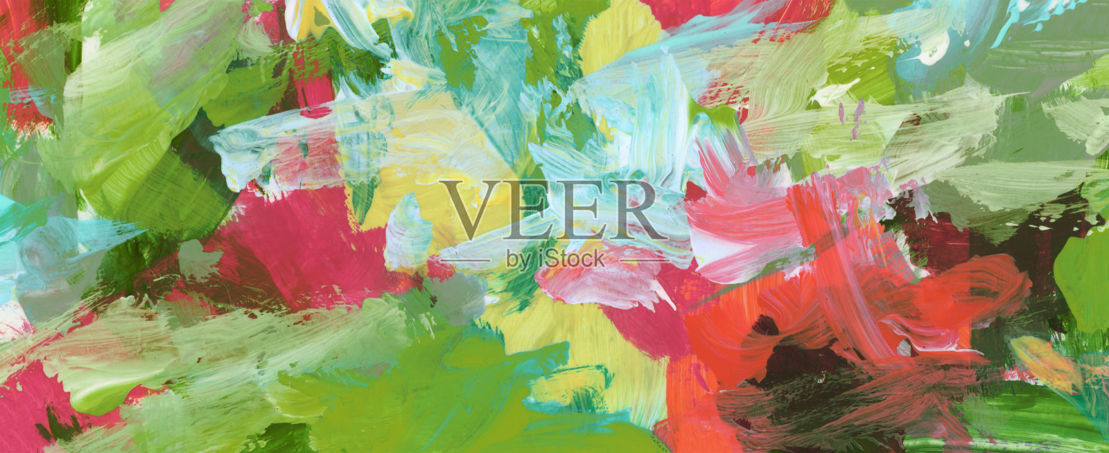 艺术水彩和丙烯酸涂抹印迹。绘画。抽象纹理色斑水平长壁背景。照片摄影图片