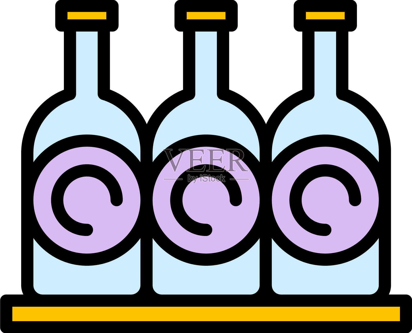 酒瓶堆叠图标平坦插画图片素材