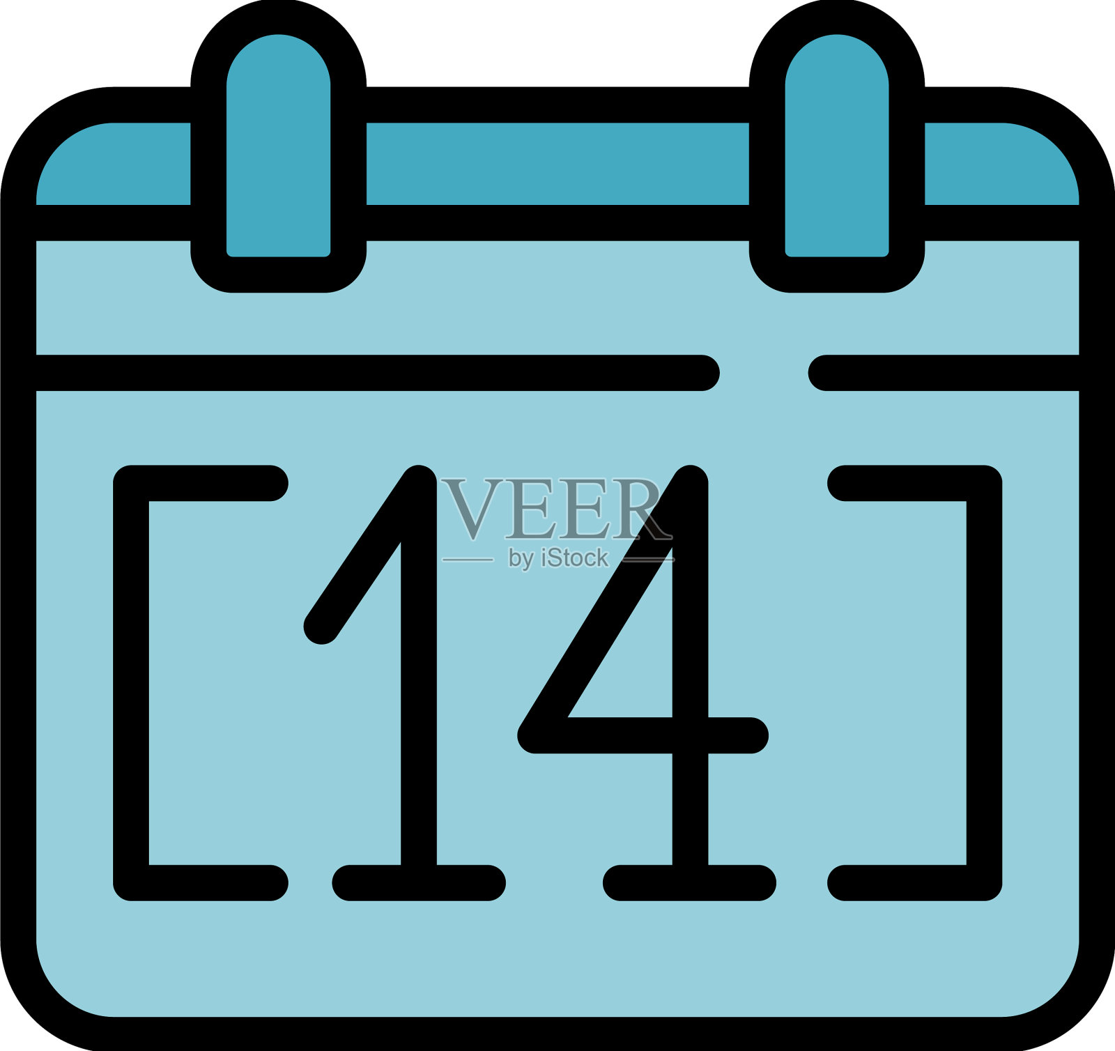 自我隔离日历图标扁平插画图片素材