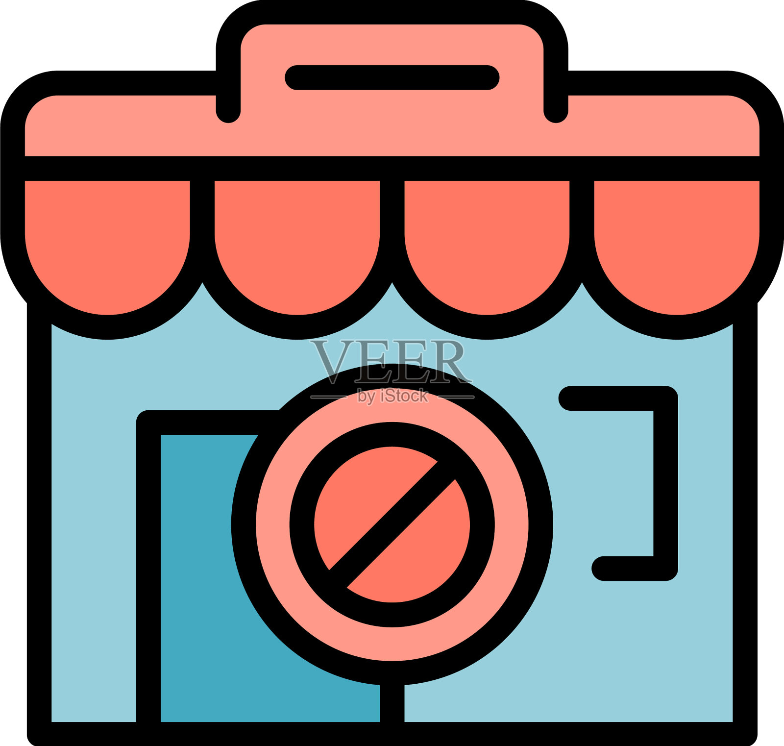 隔离店图标平面图标素材