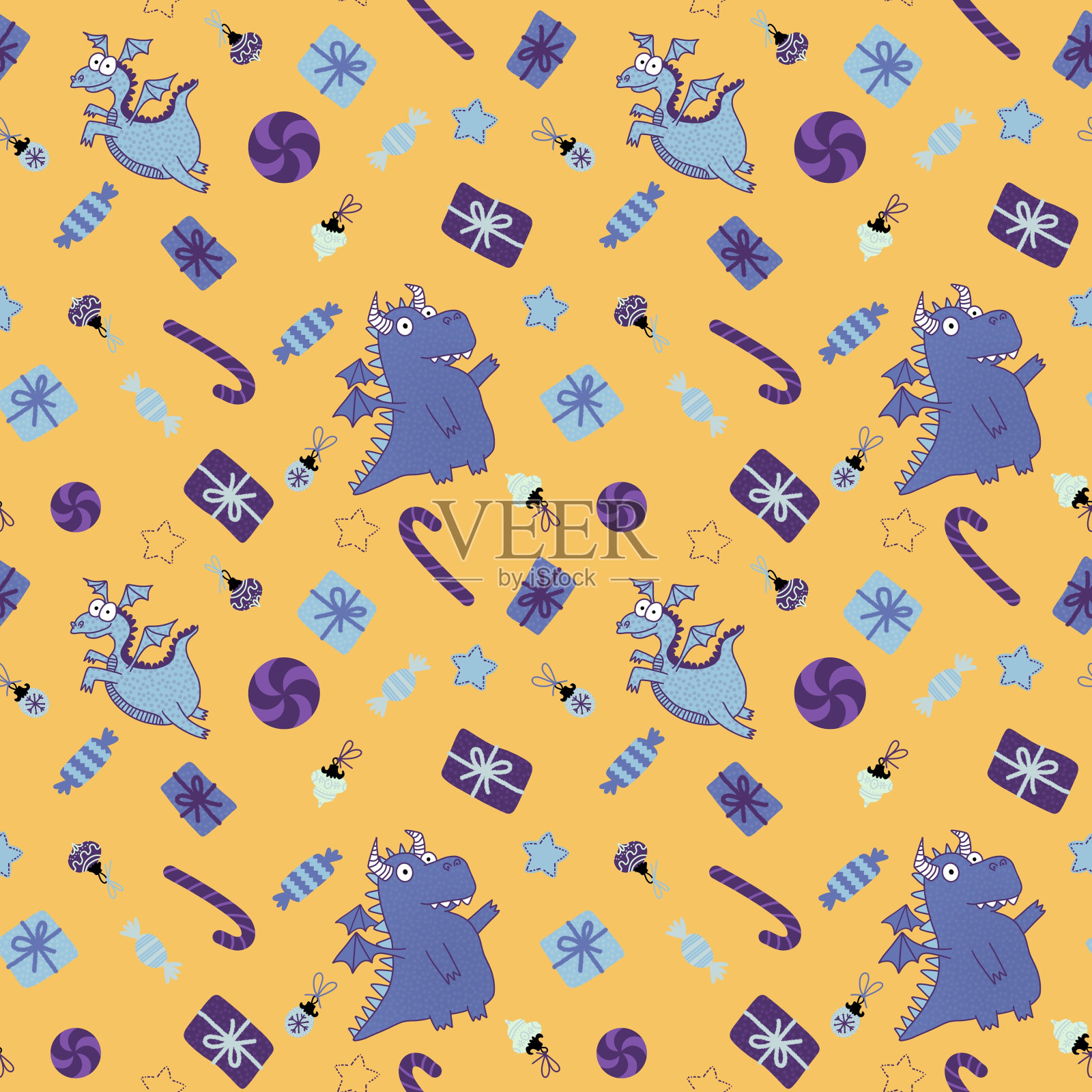 孩子无缝龙恐龙怪物图案织物和纺织品插画图片素材