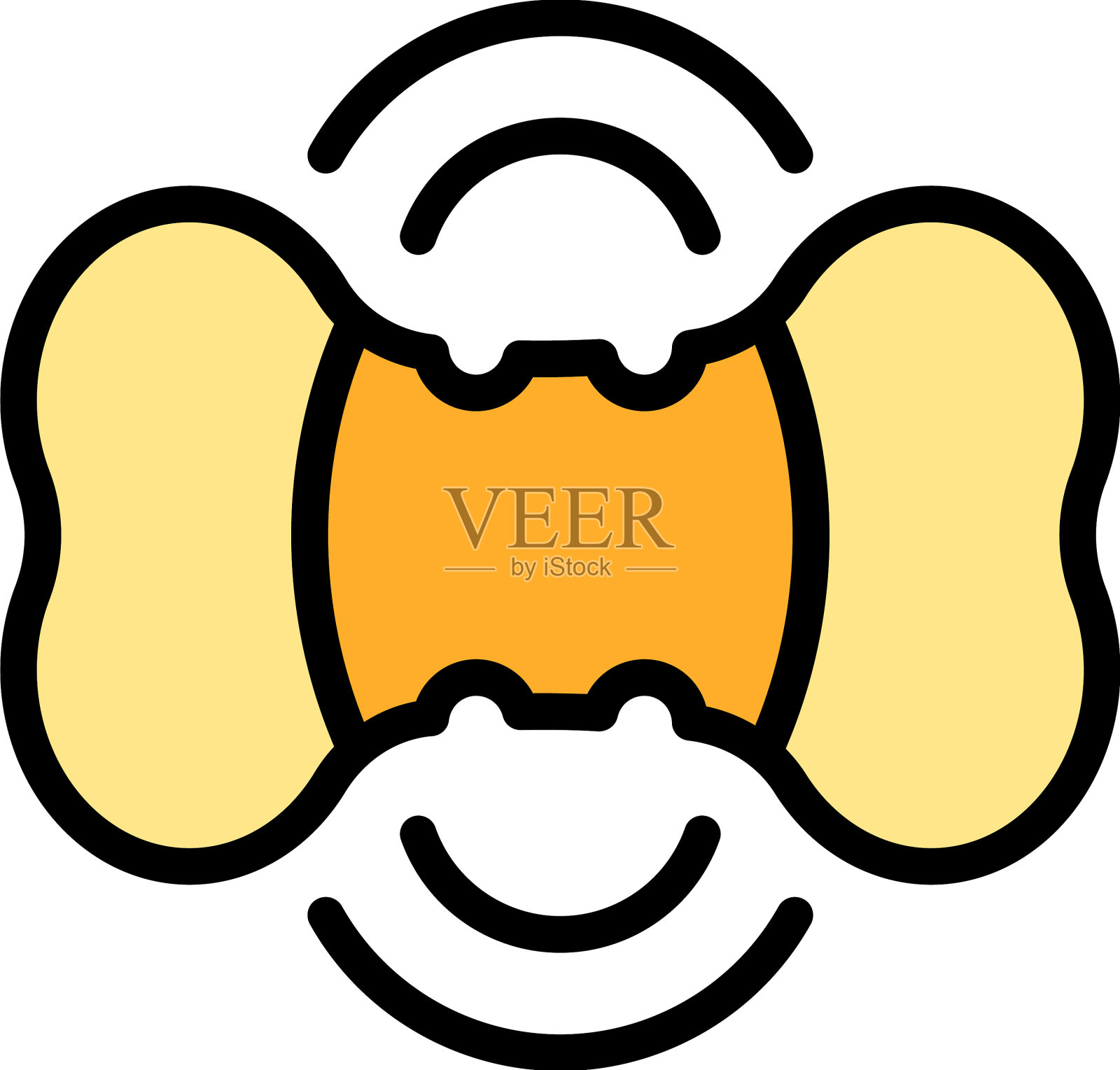 宠物骨玩具图标扁平插画图片素材