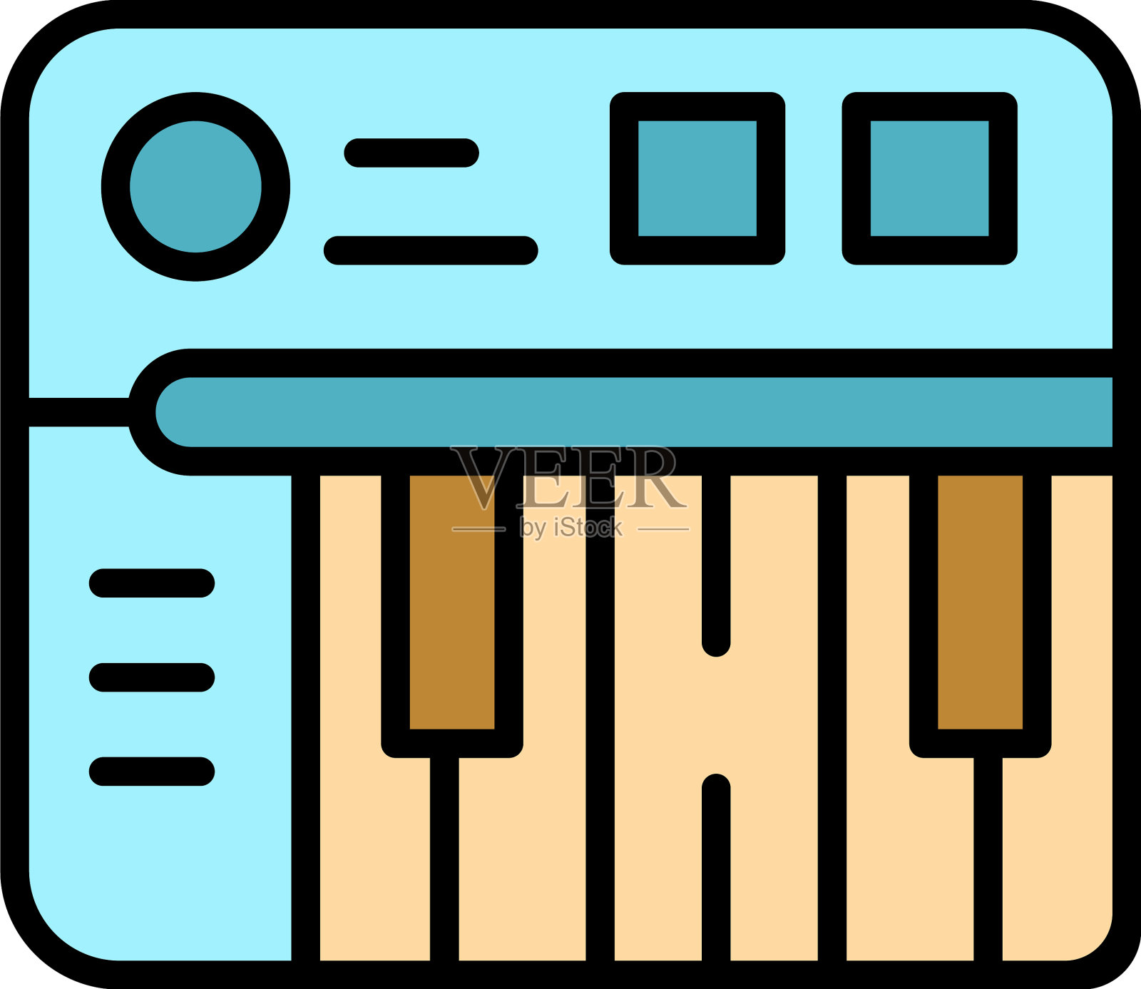 数字合成器图标扁平插画图片素材