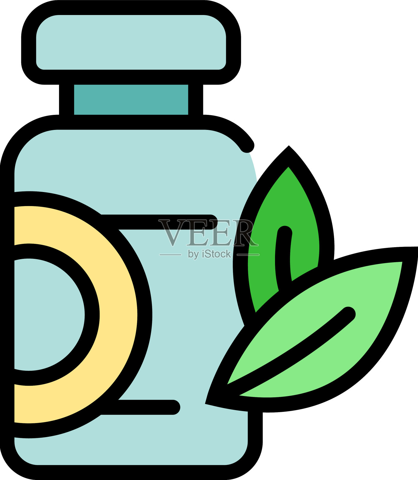 化妆品瓶图标扁平插画图片素材