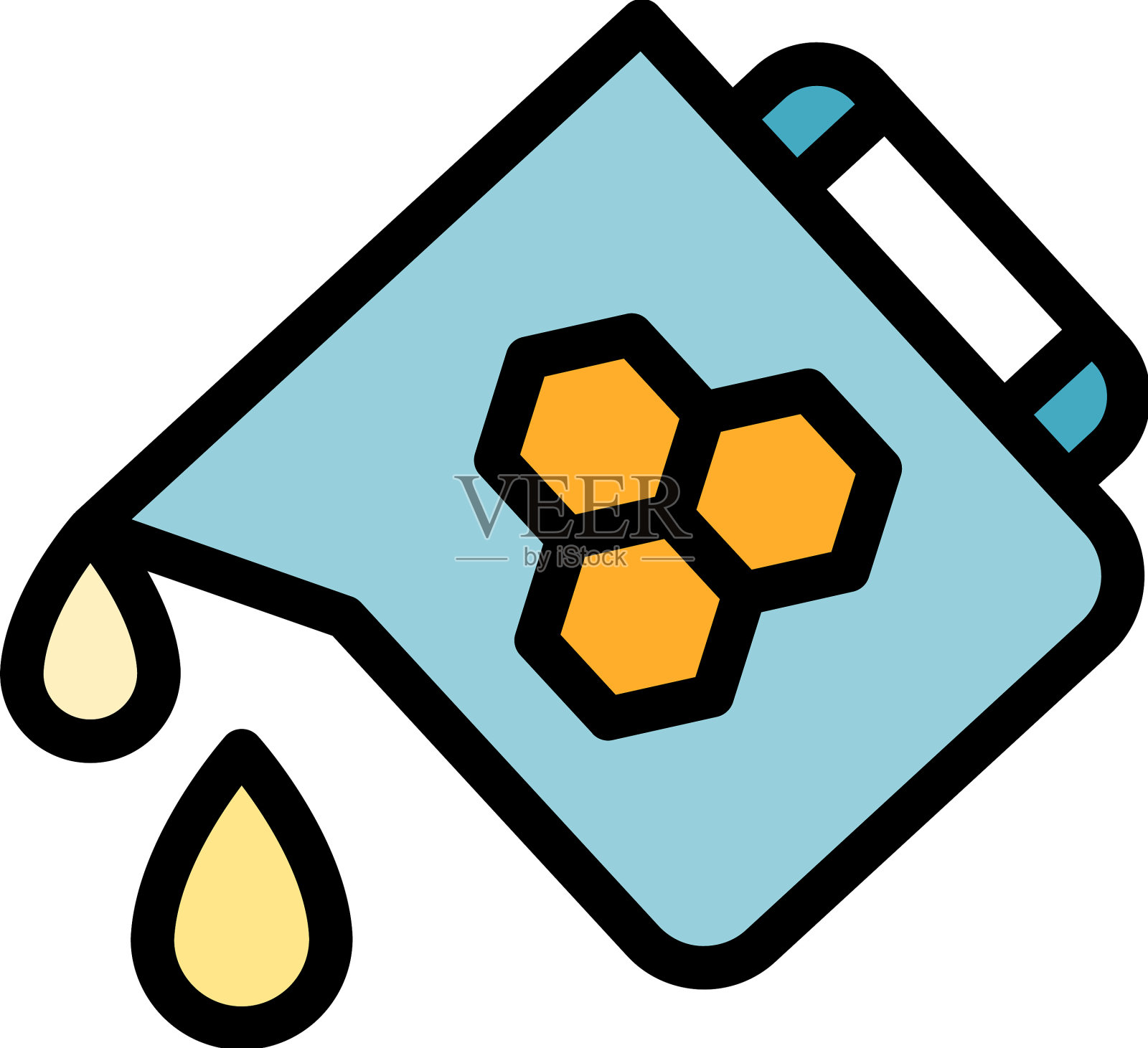 蜂蜜罐图标扁平插画图片素材