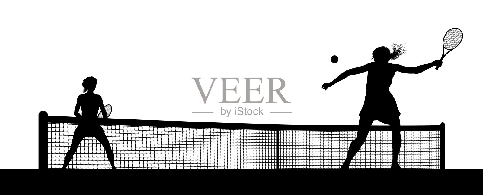 女子网球比赛剪影选手插画图片素材