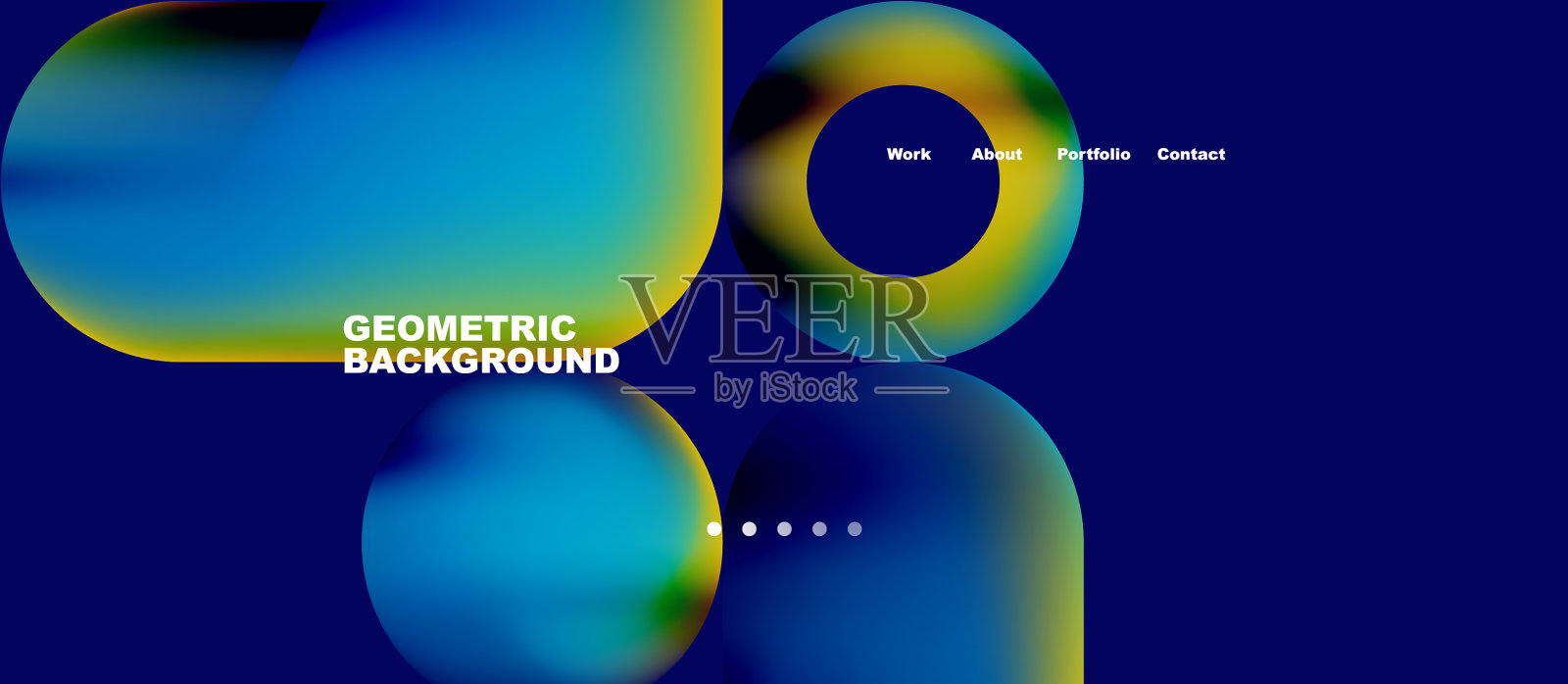 抽象的圆圈和圆形的登陆页面插画图片素材