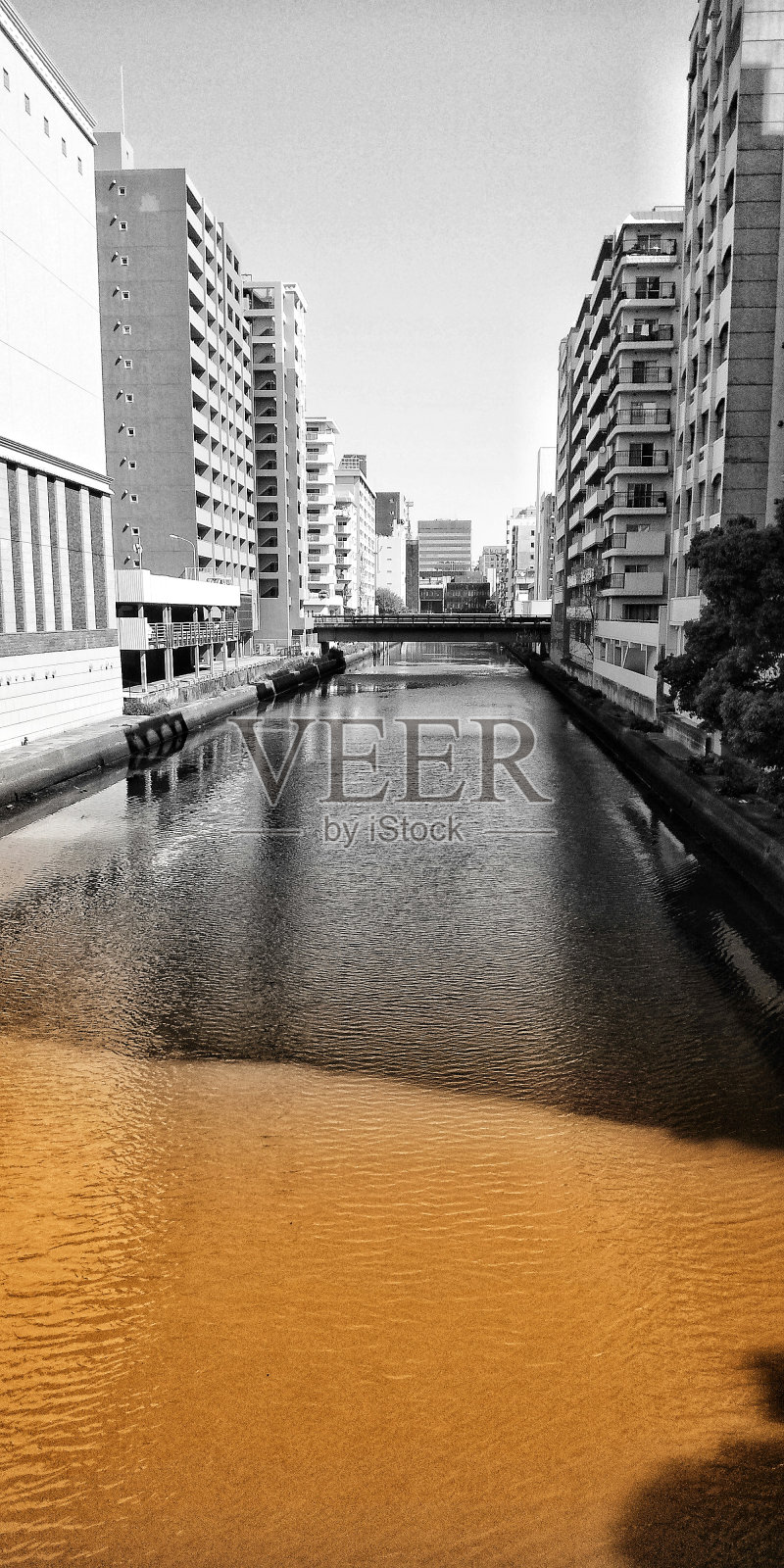 城市里的河景照片摄影图片