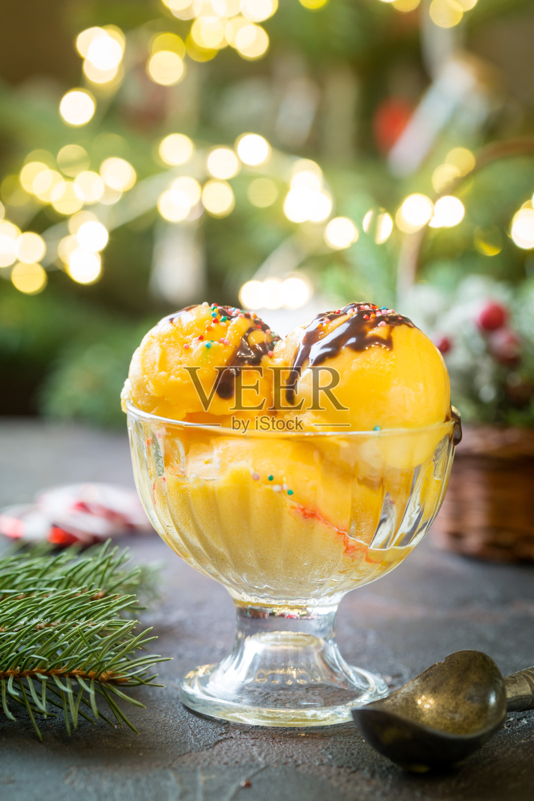 美味的柑橘冰淇淋照片摄影图片