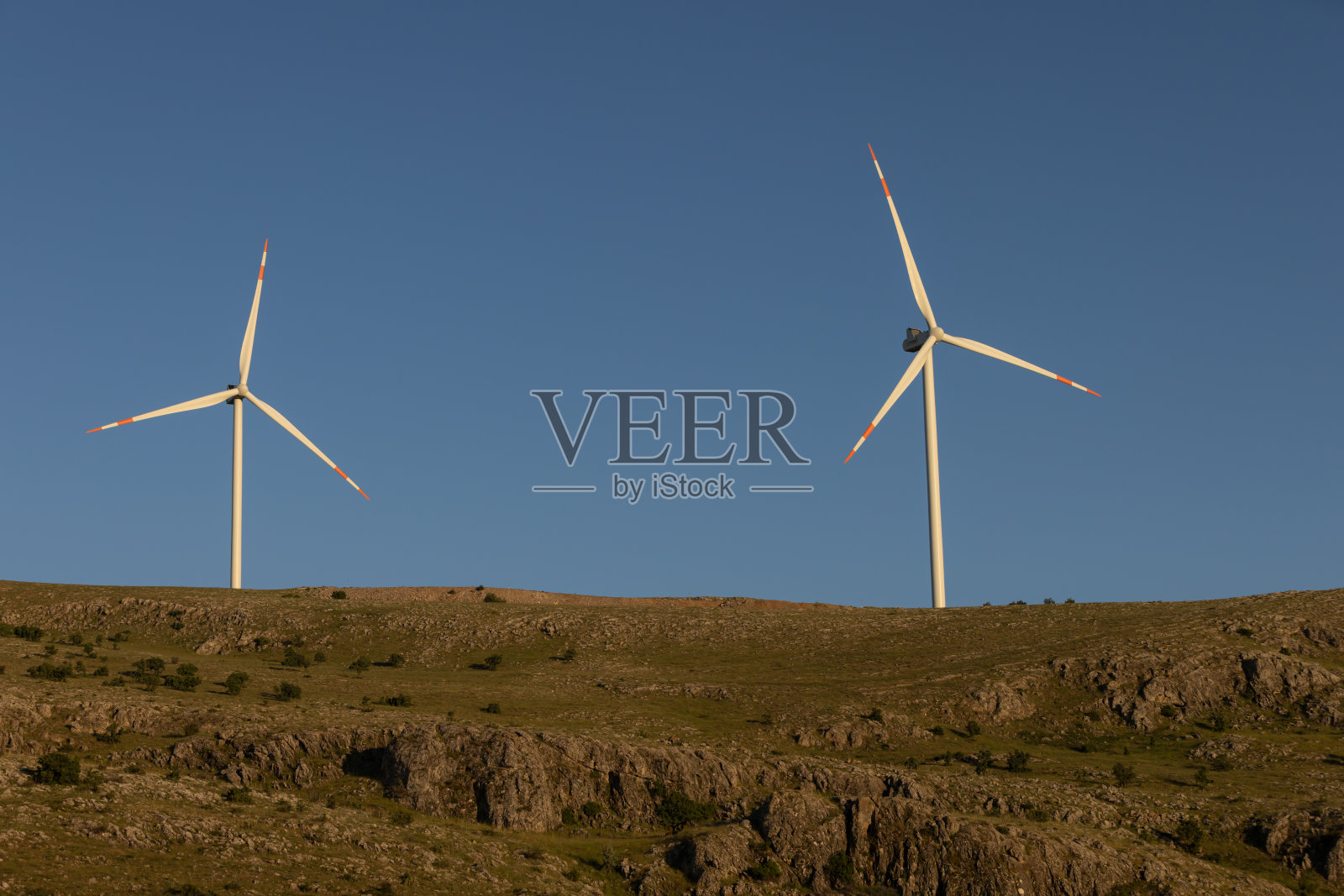 风力涡轮机。照片摄影图片