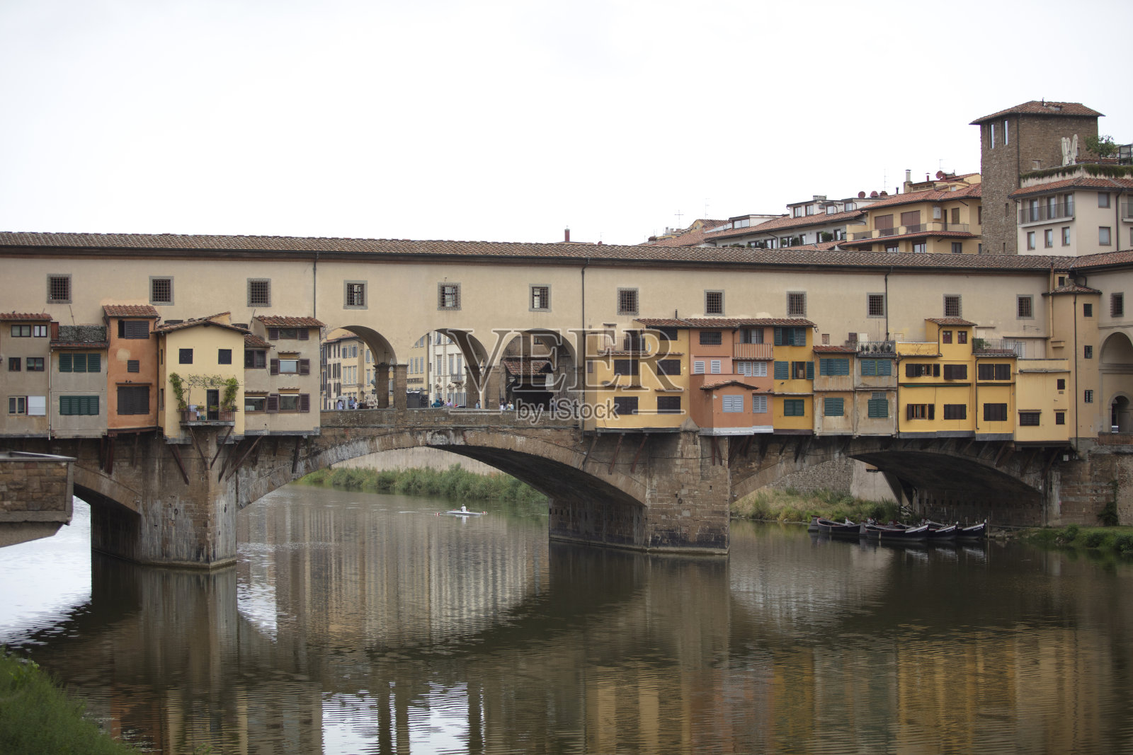 维琪奥桥景观，意大利佛罗伦萨照片摄影图片