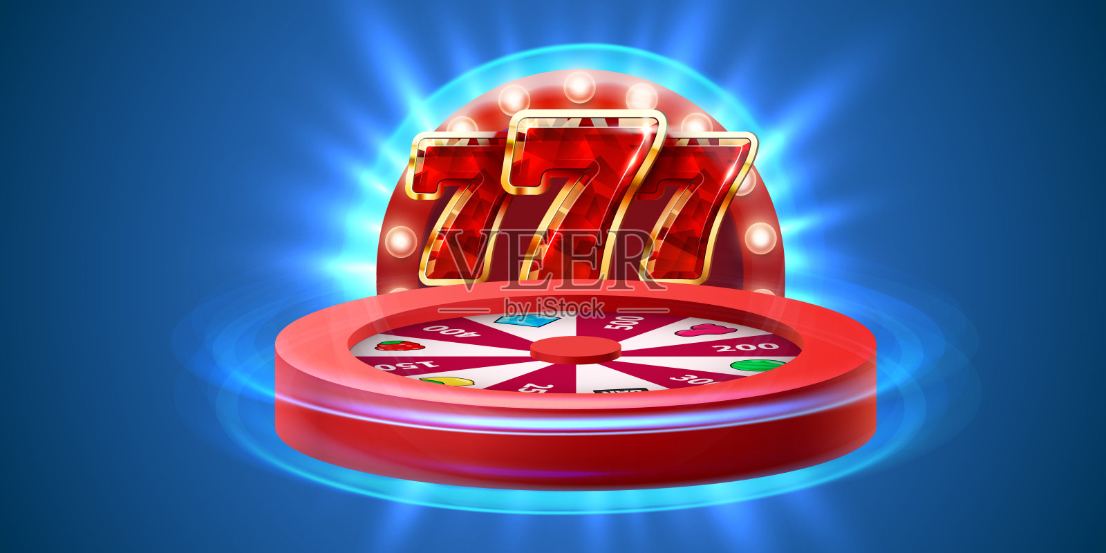 幸运或幸运之轮彩色赌轮。在线赌场。互联网赌场的横幅。大胜的概念。插画图片素材