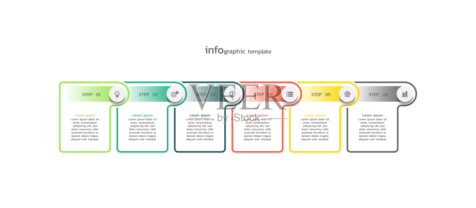 矢量流程业务信息图
模板彩色设计插画图片素材