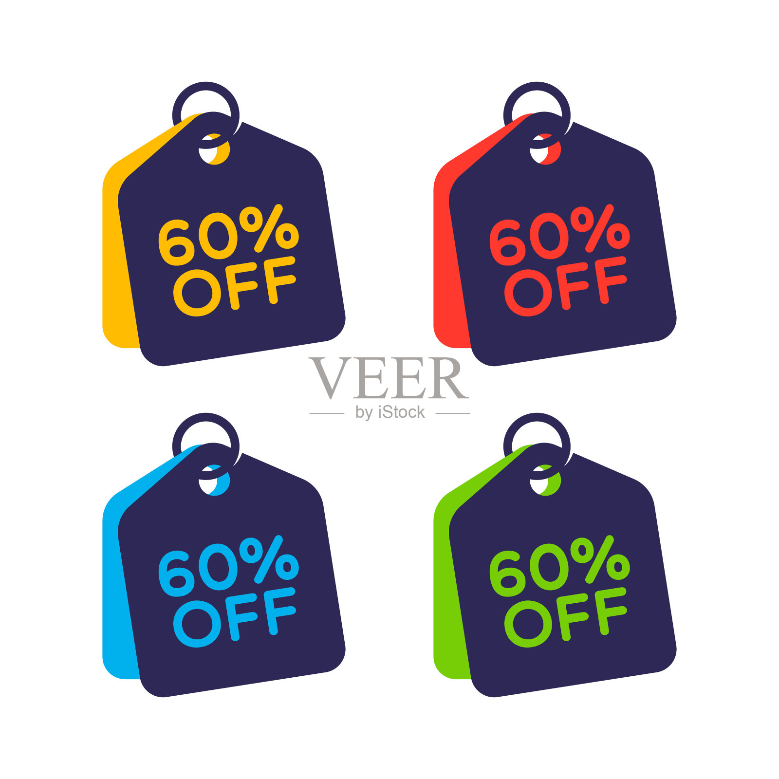 一套60%的标签标签插画图片素材