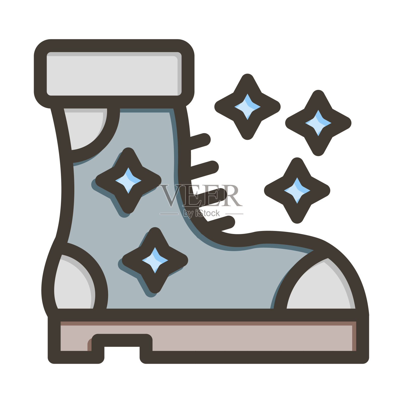 鞋矢量粗线填充颜色图标为个人和商业用途。插画图片素材