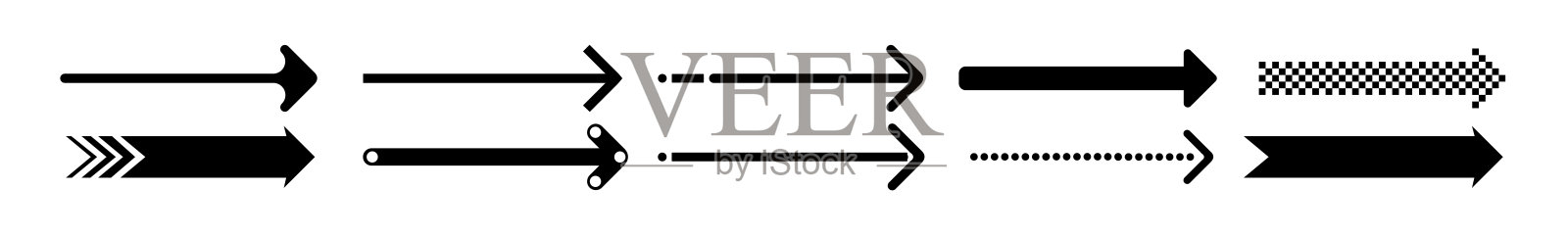 箭头右黑色设置图标在平面上。在白色背景上签名。向量插画图片素材