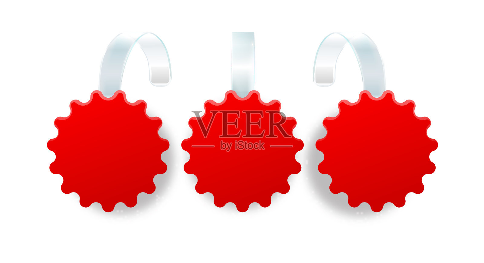 广告销售摆动弯曲透明条纹。圆点标签超市销售摆动在商店货架矢量模板三维插图孤立的现实。向量插画图片素材