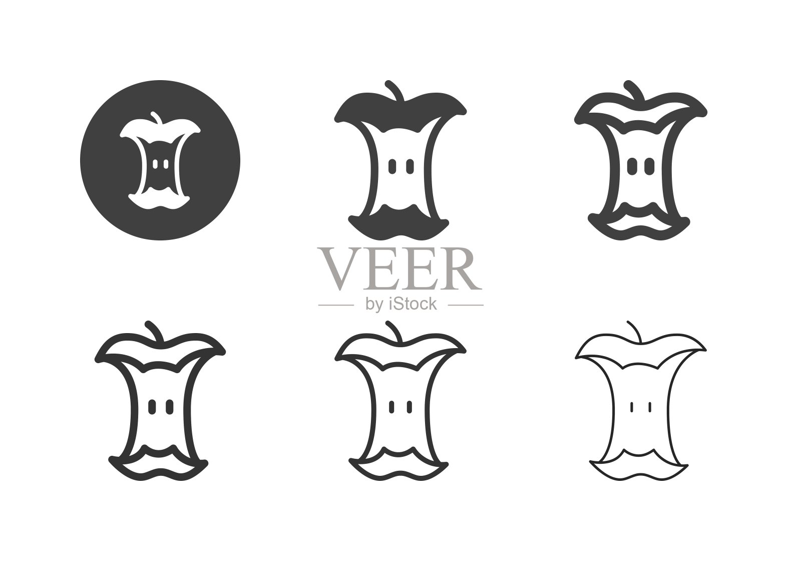 苹果废料图标-多系列插画图片素材