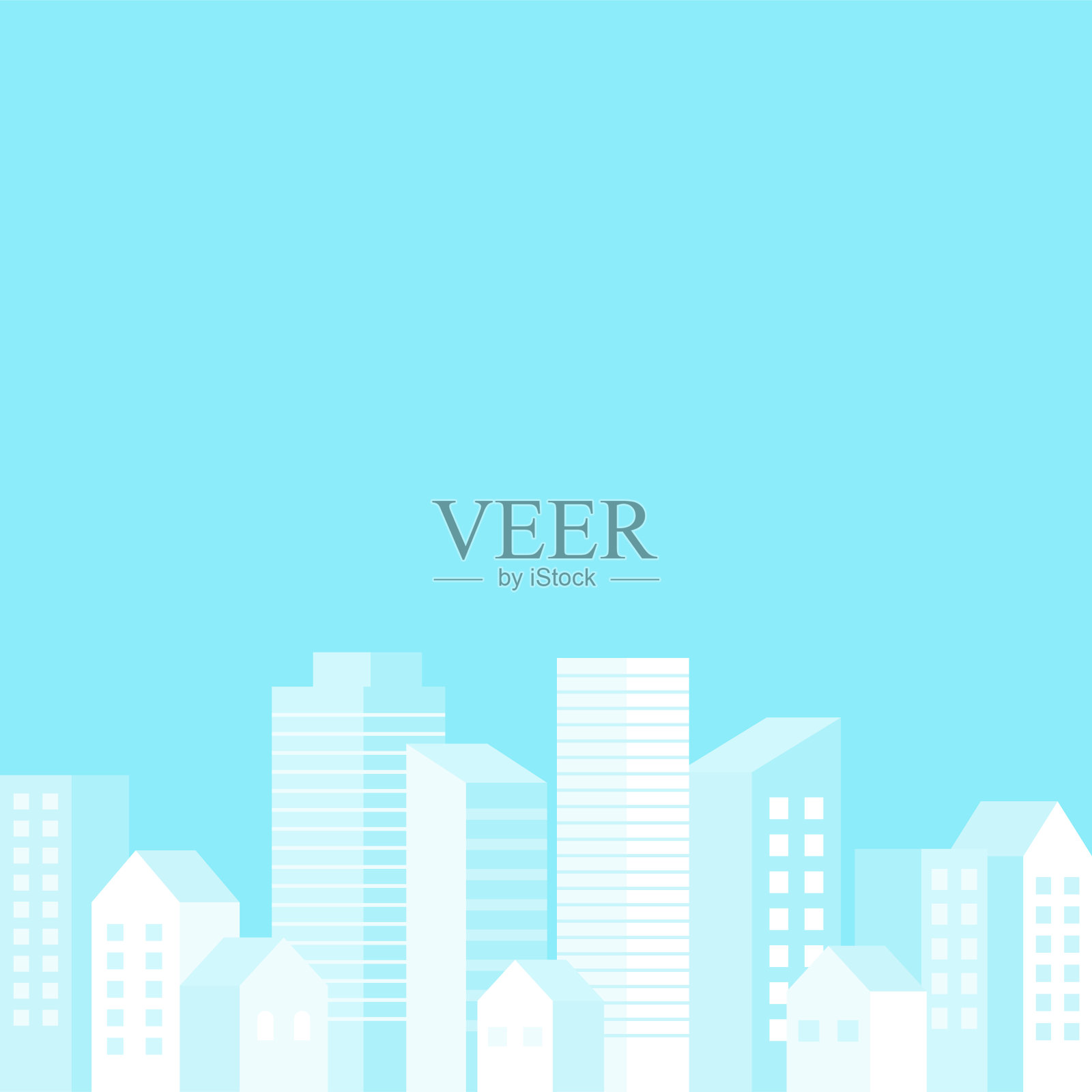 一个简单的建筑群插图插画图片素材