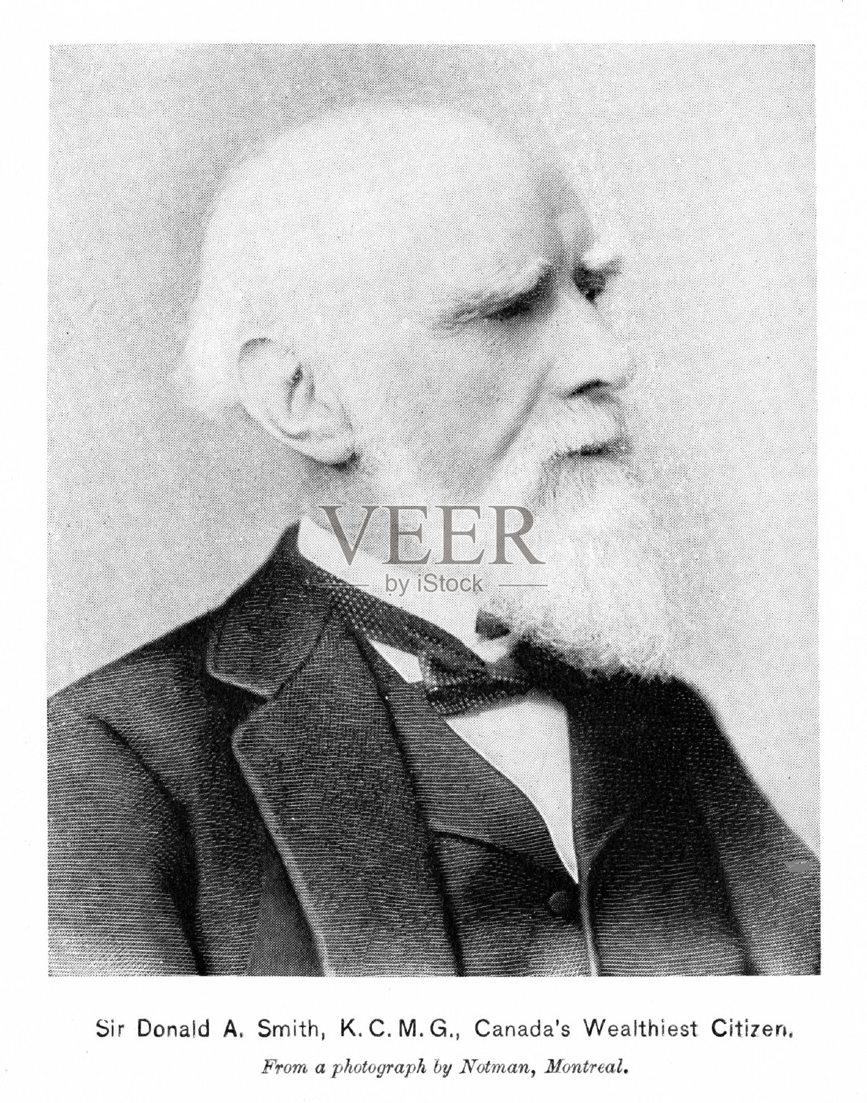 唐纳德·亚历山大·史密斯，肖像照，加拿大蒙特利尔银行行长，19-20世纪加拿大和北美历史插画图片素材