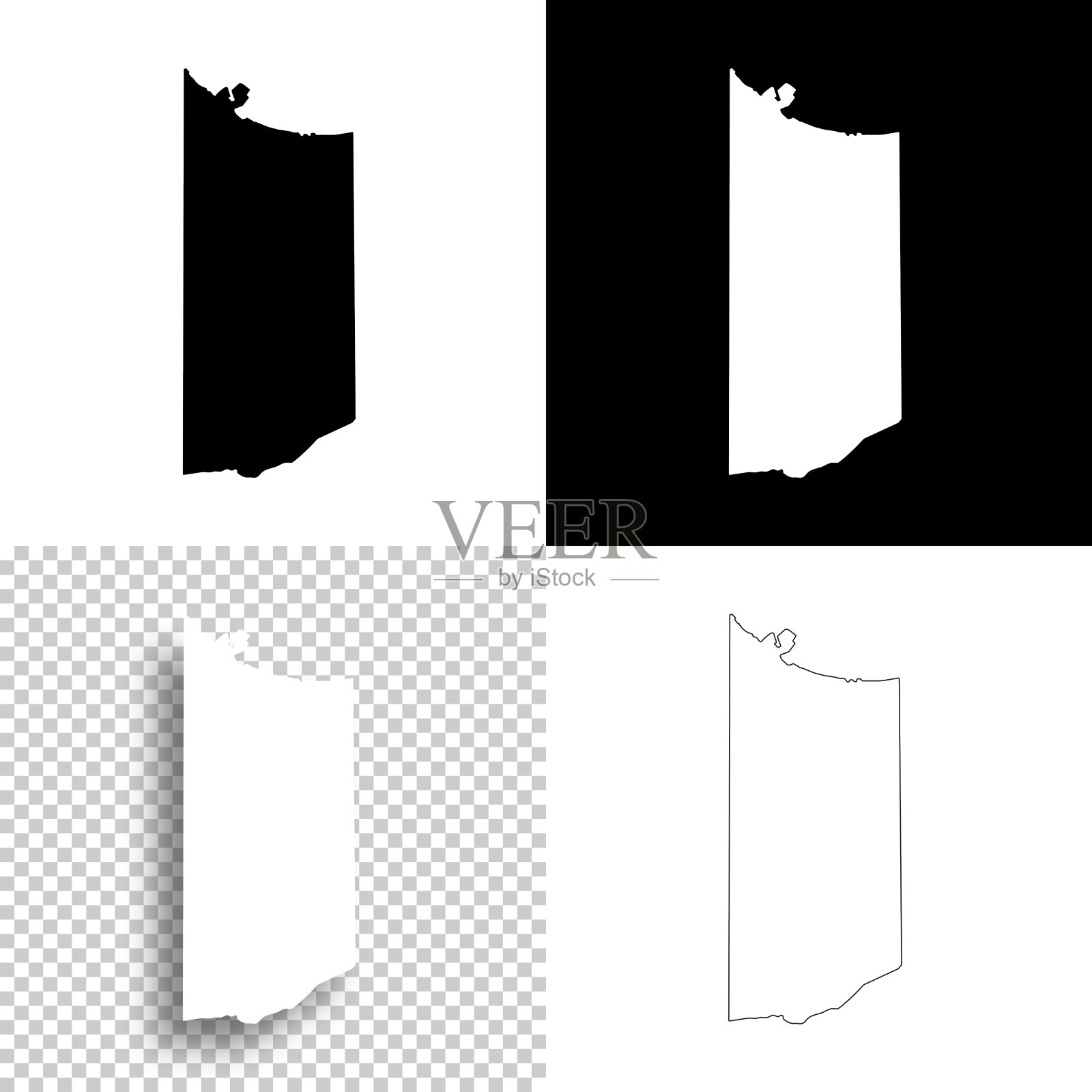 印第安纳州莱克县。设计地图。空白，白色和黑色背景插画图片素材