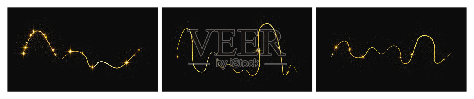 金光闪闪的纸屑波和星尘插画图片素材